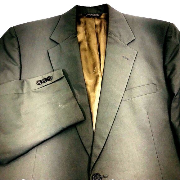 Brooks Brothers Vintage Sport Coat Canvas Cotton Khaki Green Gray 44 Blazer - Picture 6 of 14